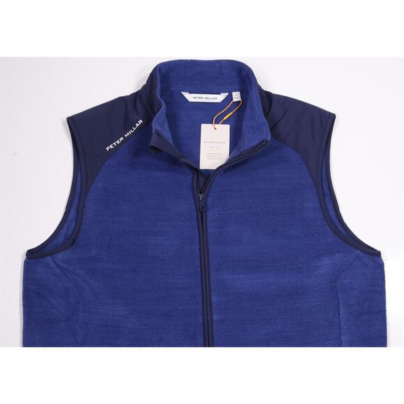 Peter Millar Men's Blue Fade Fleece Zip Front Vest Jacket Small New - Picture 2 of 9